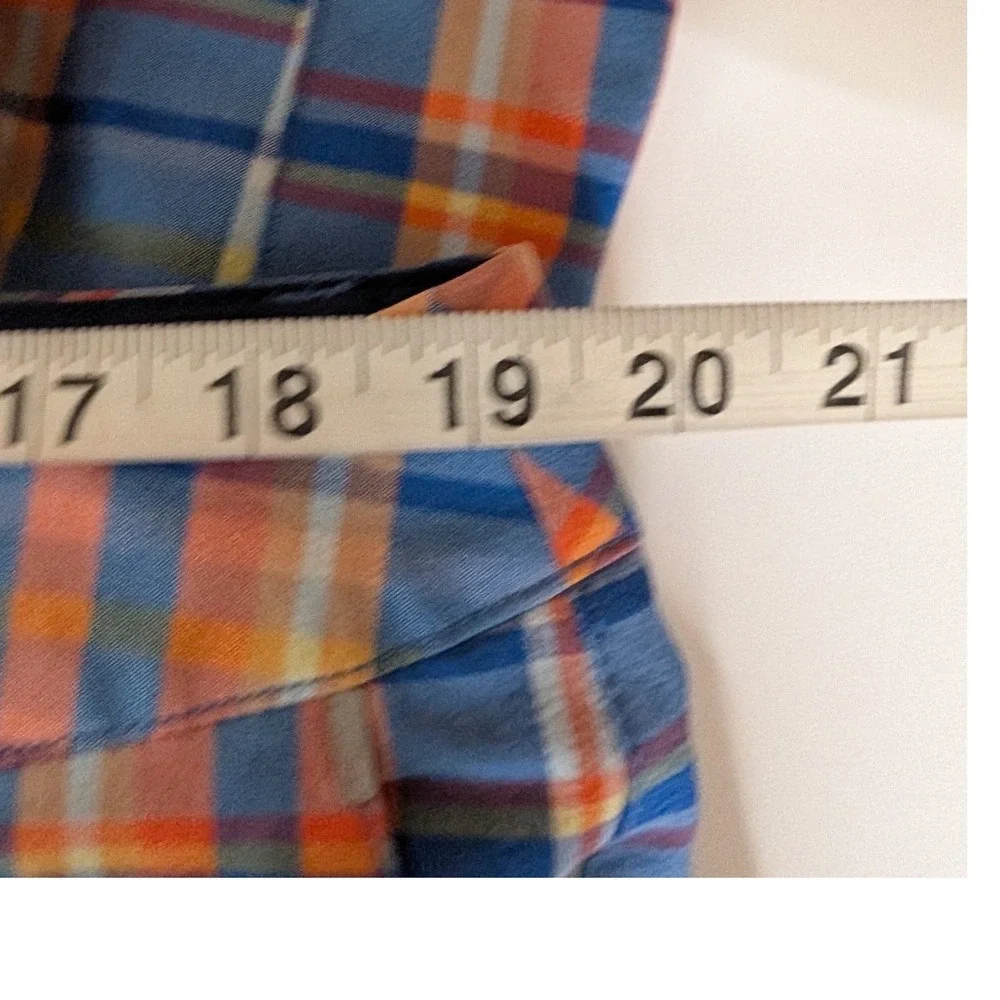 Tommy‎ Bahama Cargo Shorts Mens 38 Blue Orange Plaid Stretch Hybrid Performance
